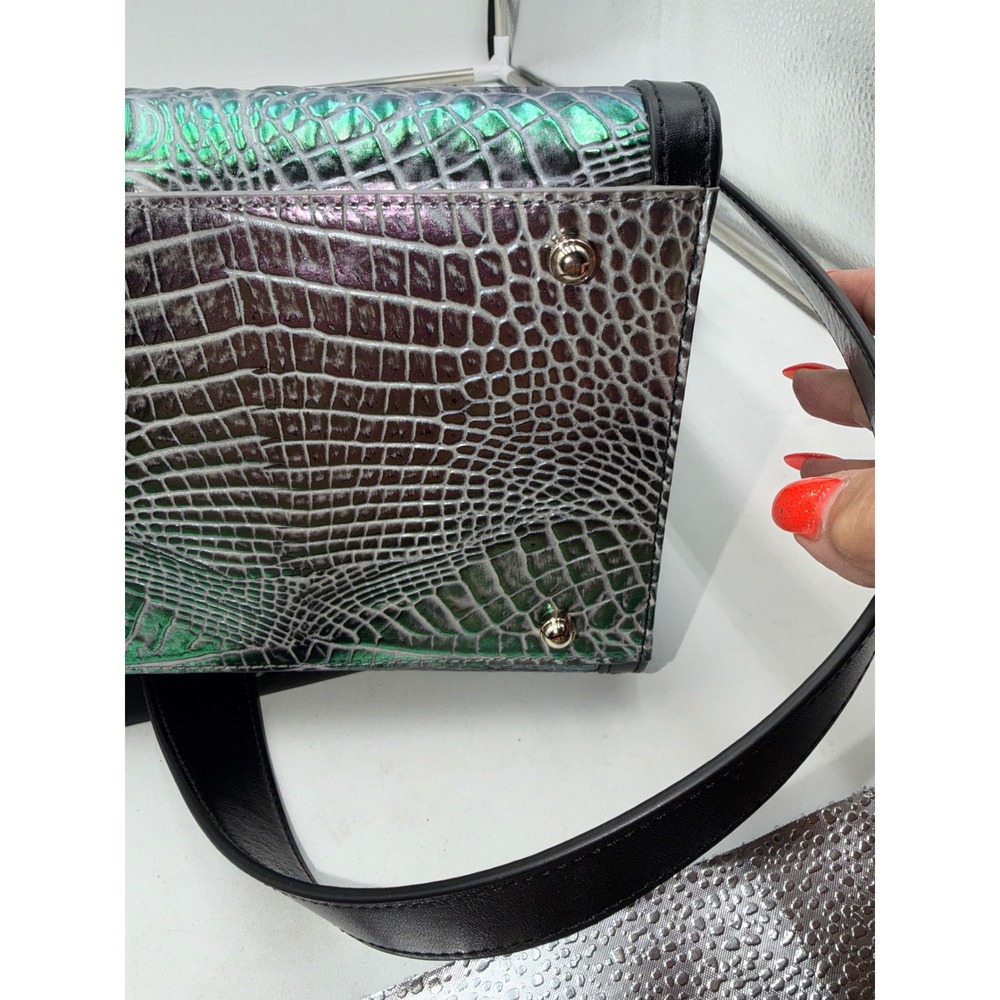 Brahmin Caroline Satchel Dusk Gleaming Iridescent Croc Embossed Leather Bag S51 - Picture 15 of 16